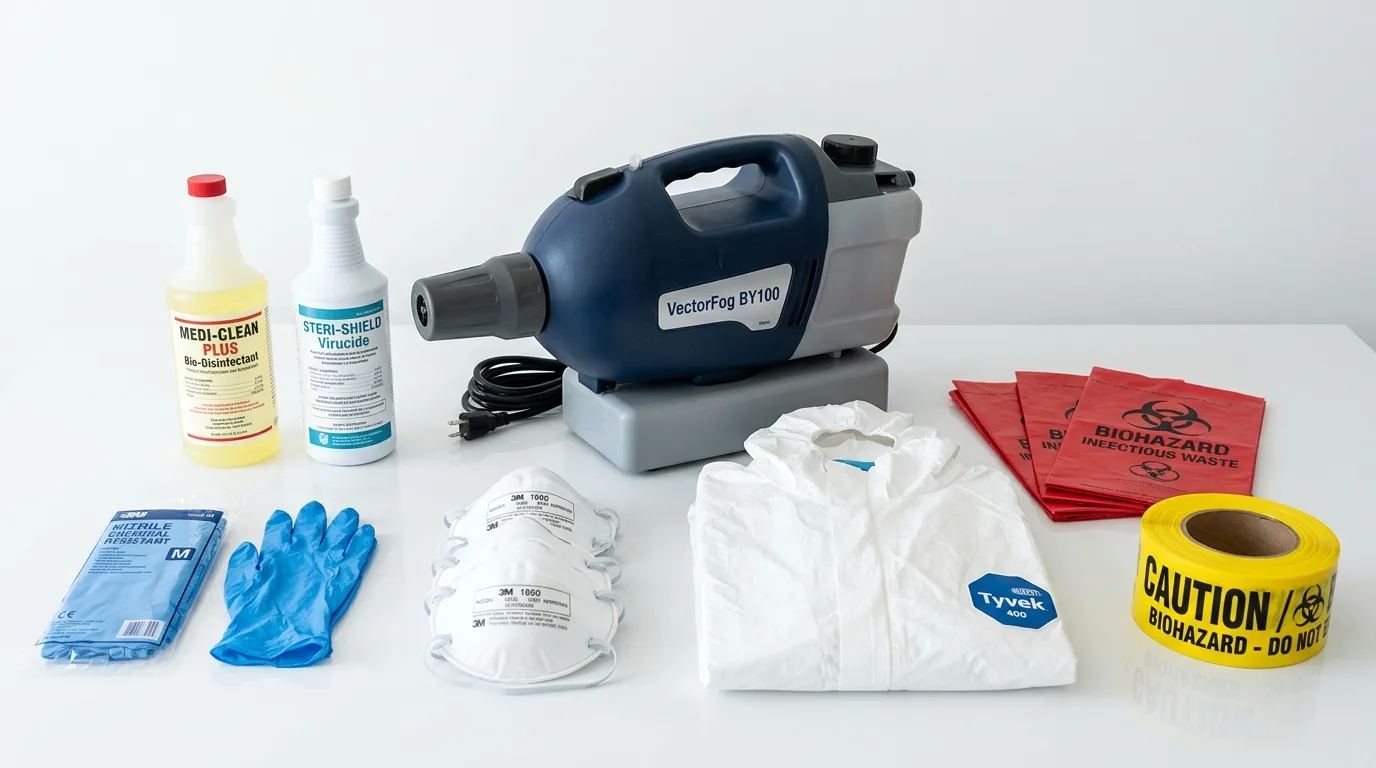 Professional biohazard remediation crew working in Milford